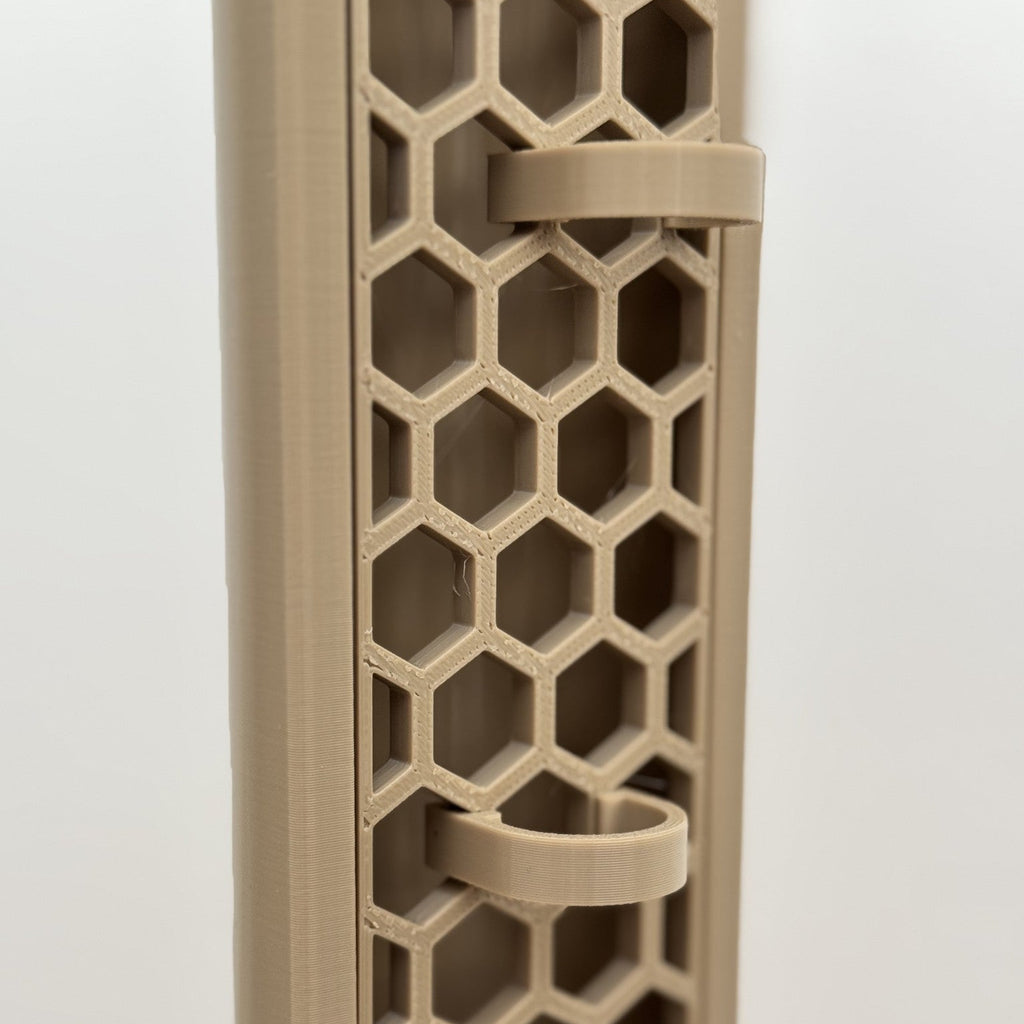Plant clamps attached to a ModuMoss honeycomb moss pole