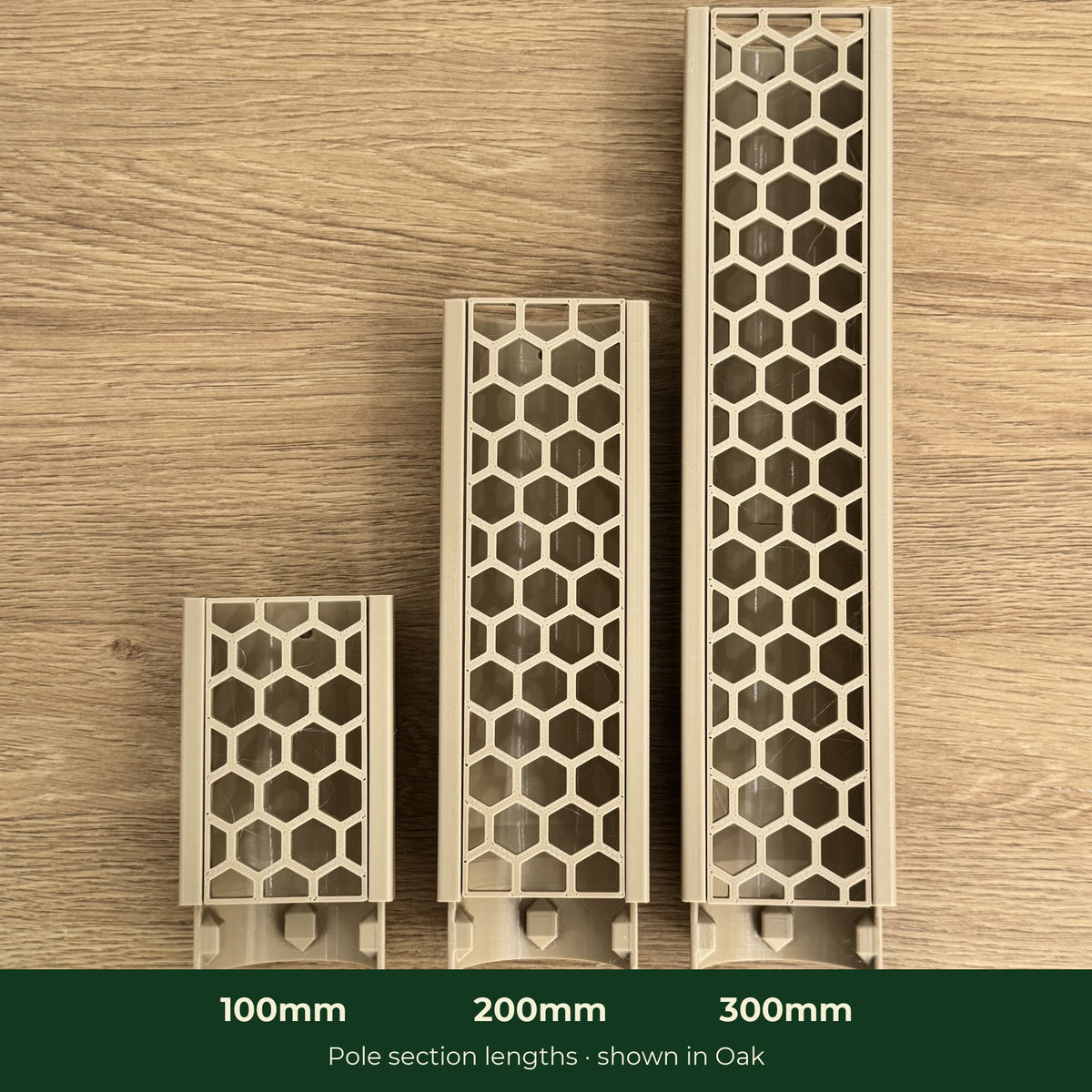 Oak ModuMoss pole sections in 100mm, 200mm and 300mm lengths